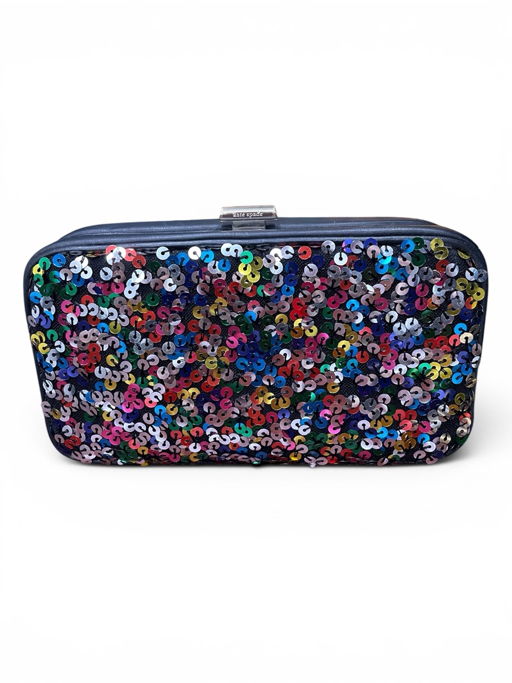 Kate Spade Tonight Multicolor Sequin Frame Clutch Crossbody